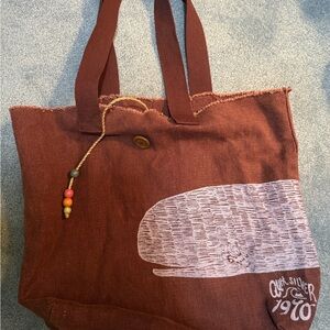Quiksilver Reddish-Brown Tote with Whale Design